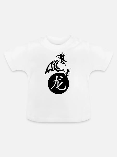 Drache Chinesisches astrologisches Zeichen - Baby Bio-T-Shirt mit Rundhals - Weiß