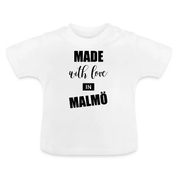Made in MALMÖ - Baby Organic T-Shirt with Round Neck - white - Front