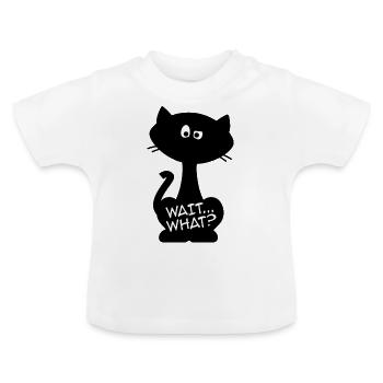 Chat d’humeur - T-shirt bio col rond Bébé - blanc - Devant