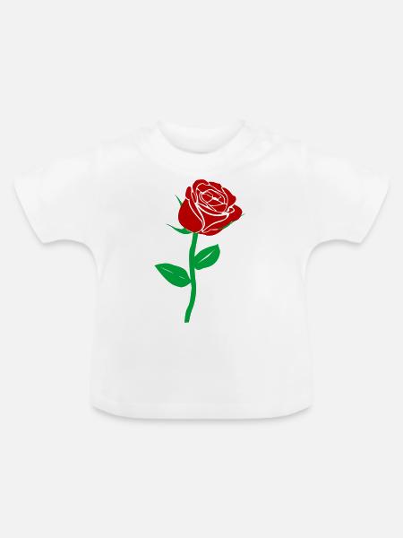 Rose, Ich liebe dich - Baby Bio-T-Shirt mit Rundhals - Weiß