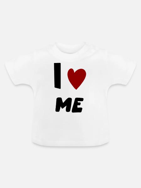 ICH ICH ❤️ - Baby Bio-T-Shirt mit Rundhals - Weiß