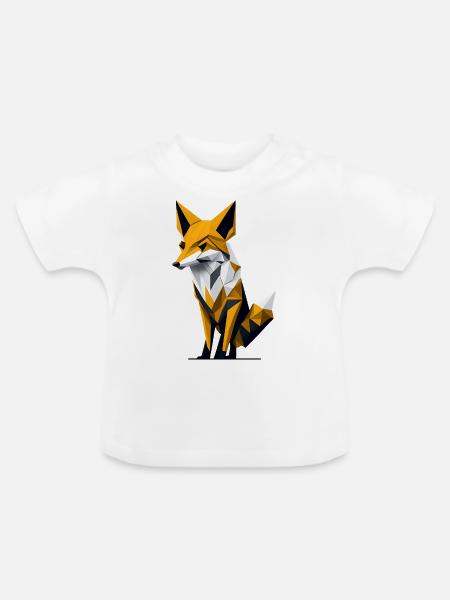 Polygon-Fuchs - Baby Bio-T-Shirt mit Rundhals - Weiß