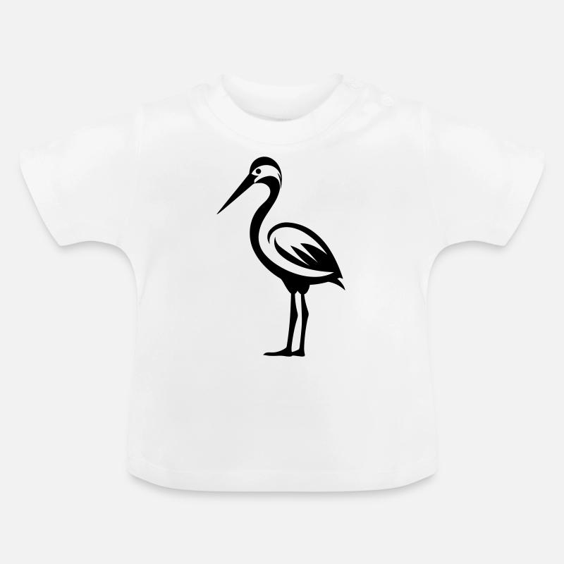 Simple petite cigogne - T-shirt bio col rond Bébé - blanc