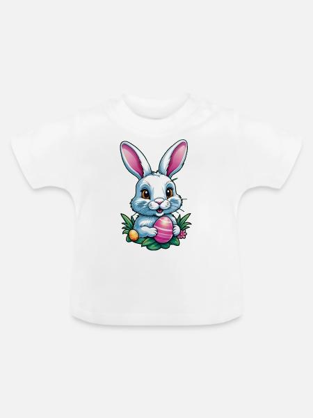Osterhase - Baby Bio-T-Shirt mit Rundhals - Weiß