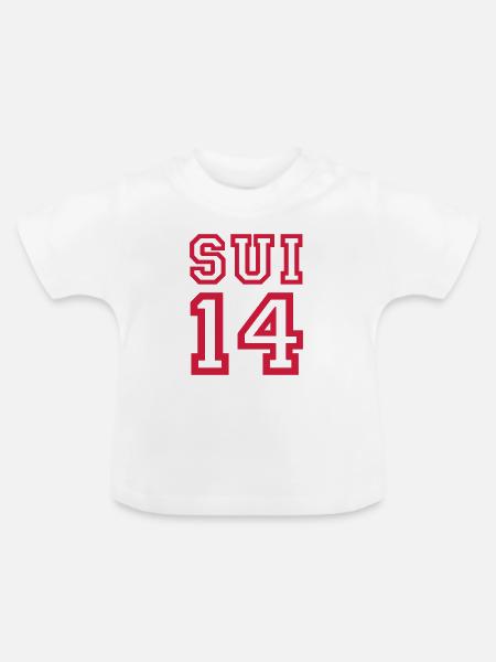 SCHWEIZ 2014 - Baby Bio-T-Shirt mit Rundhals - Weiß