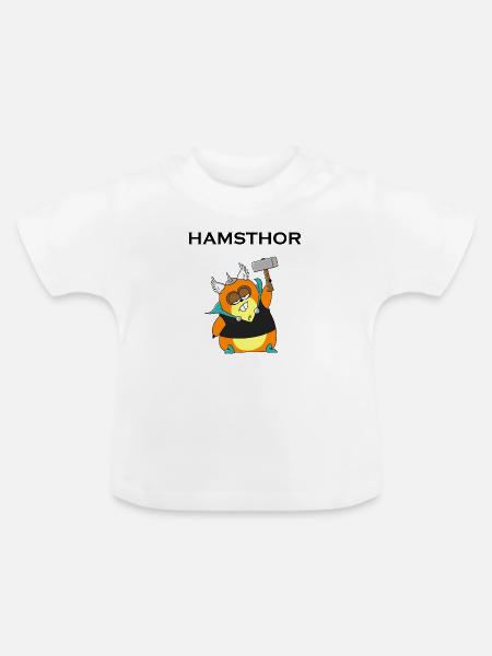 Hamsthor - Baby Bio-T-Shirt mit Rundhals - Weiß