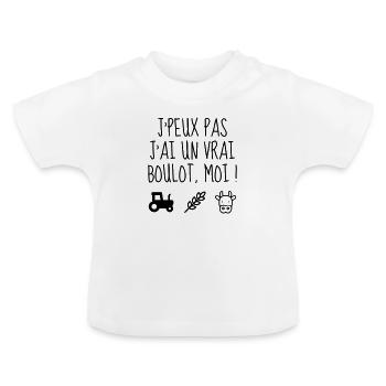 Agriculture / Agriculteur / Ferme / Paysan - T-shirt bio col rond Bébé - blanc - Devant