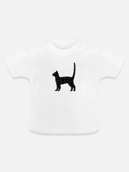 Himmlische Katze - Baby Bio-T-Shirt mit Rundhals - Weiß