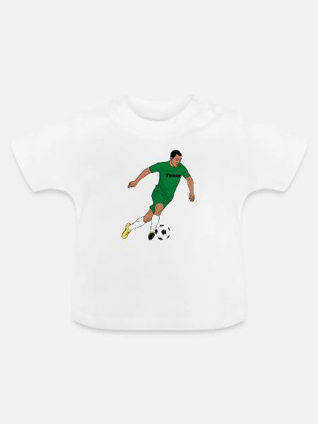 Teamgeist Grün Fußball Action - Baby Bio-T-Shirt mit Rundhals - Weiß