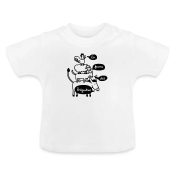 FERME DES BREGUIERES - T-shirt bio col rond Bébé - blanc - Devant