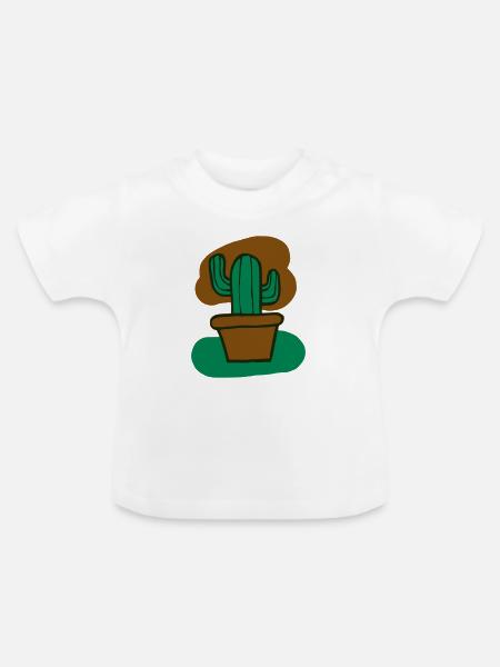 Kactus - Baby Bio-T-Shirt mit Rundhals - Weiß