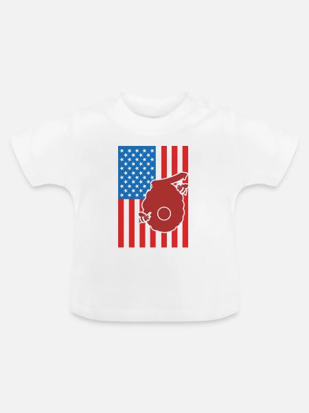 Imkerei US Flagge - Baby Bio-T-Shirt mit Rundhals - Weiß