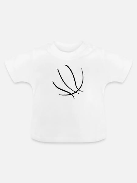 Basketball 05 - Baby Bio-T-Shirt mit Rundhals - Weiß