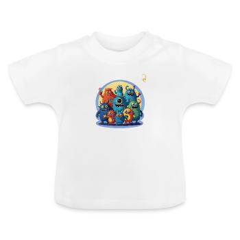 MES AMIS - T-shirt bio col rond Bébé - blanc - Devant