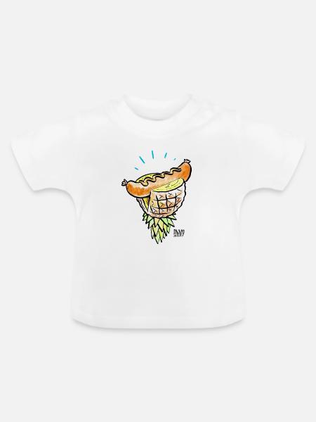 tropical wurst - Baby Bio-T-Shirt mit Rundhals - Weiß