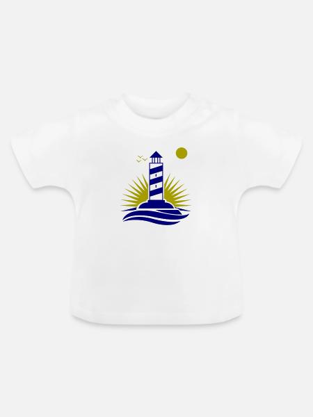 lighthouse - Baby Bio-T-Shirt mit Rundhals - Weiß