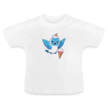 Budgi au sommet - T-shirt bio col rond Bébé - blanc - Devant