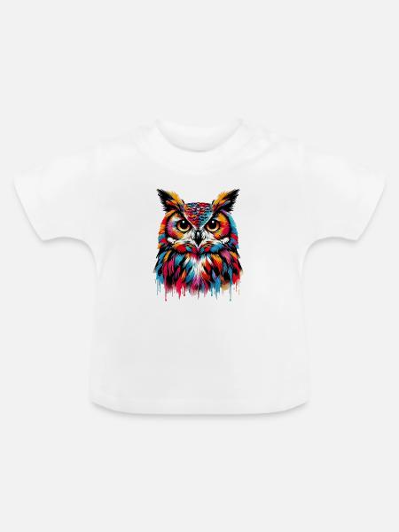 Eule - Baby Bio-T-Shirt mit Rundhals - Weiß