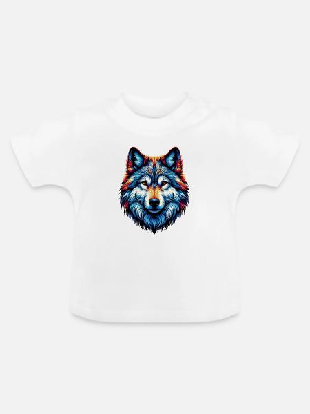 Wolf - Baby Bio-T-Shirt mit Rundhals - Weiß