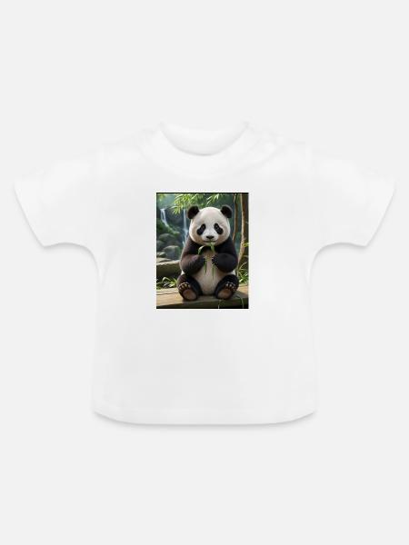 Panda Design - Baby Bio-T-Shirt mit Rundhals - Weiß