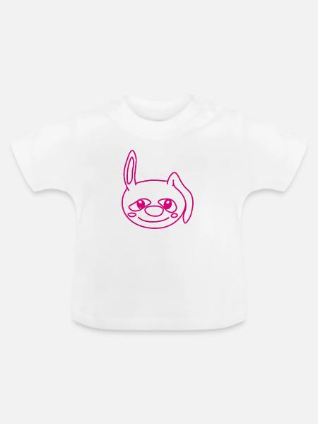 fröhlicher Hase - Baby Bio-T-Shirt mit Rundhals - Weiß