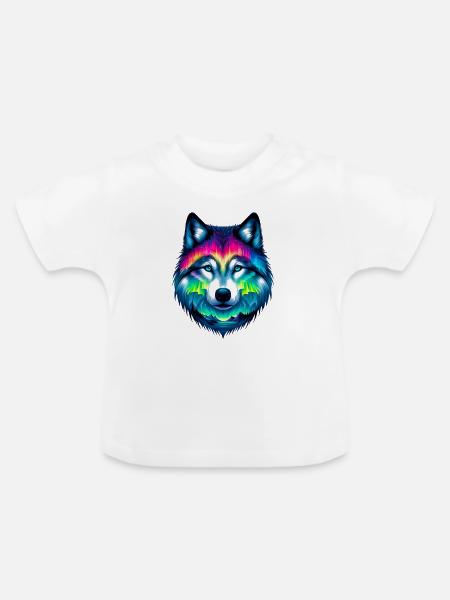 Wolf - Baby Bio-T-Shirt mit Rundhals - Weiß