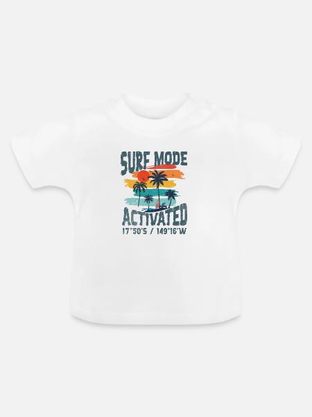 Surf-Modus aktiviert - Baby Bio-T-Shirt mit Rundhals - Weiß