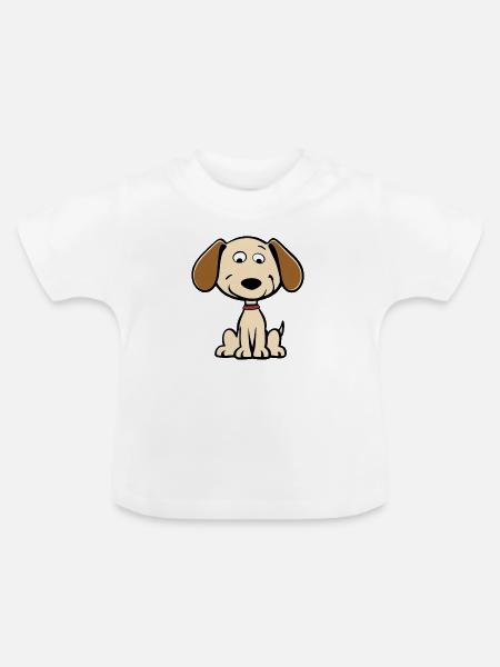 Baby Hund - Baby Bio-T-Shirt mit Rundhals - Weiß