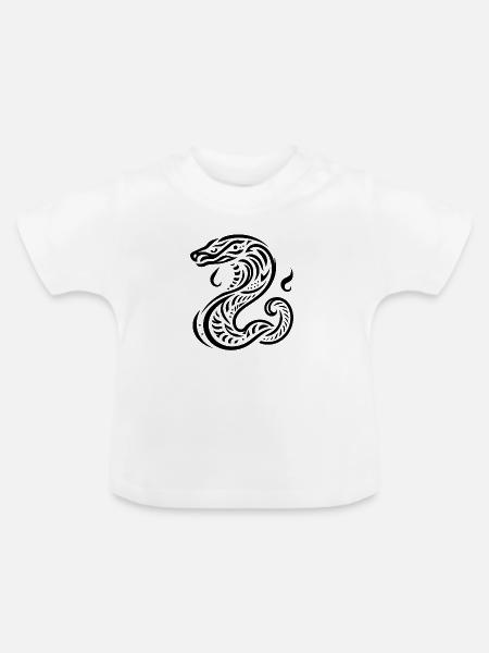 Stammes-Schlange - Baby Bio-T-Shirt mit Rundhals - Weiß