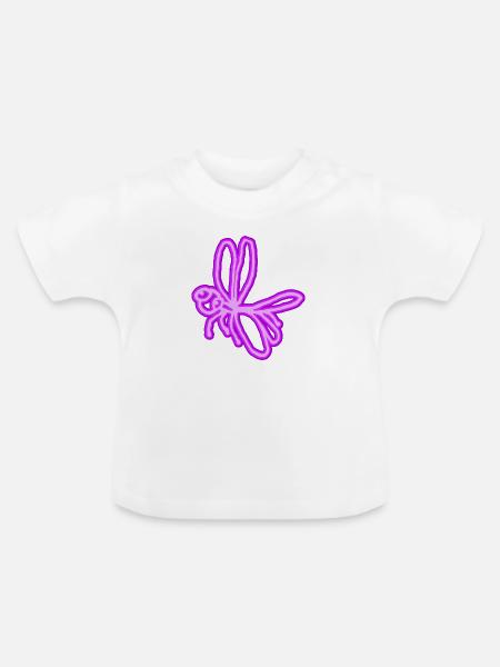 Neon Libelle - Baby Bio-T-Shirt mit Rundhals - Weiß