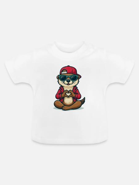Otterly in Love - Baby Bio-T-Shirt mit Rundhals - Weiß