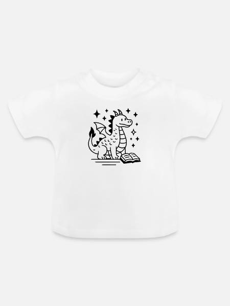 Drachen-Zeichnung - Baby Bio-T-Shirt mit Rundhals - Weiß