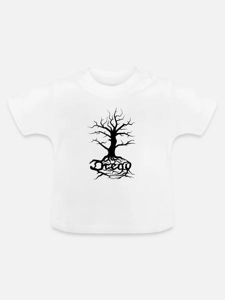 Dread Baum Schwarz - Baby Bio-T-Shirt mit Rundhals - Weiß
