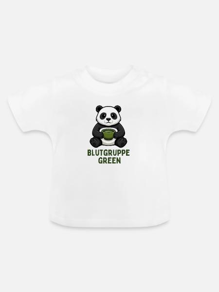 Blutgruppe Green Panda Tee Design - Baby Bio-T-Shirt mit Rundhals - Weiß
