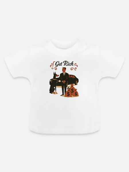Get Rich Lifestyle - Baby Bio-T-Shirt mit Rundhals - Weiß