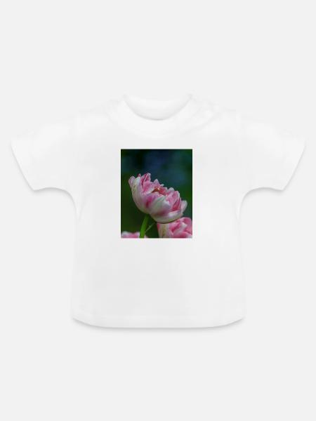 Tulpe Nahaufnahme - Baby Bio-T-Shirt mit Rundhals - Weiß