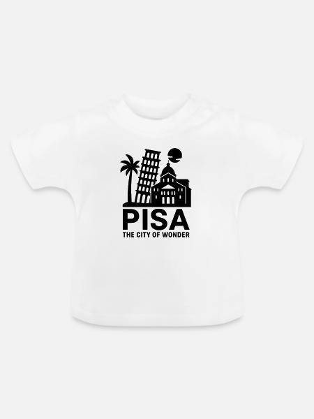 pisa italien - Baby Bio-T-Shirt mit Rundhals - Weiß
