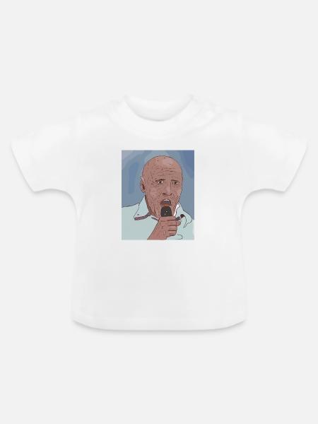 Sängerporträt Pop-Art Stil - Baby Bio-T-Shirt mit Rundhals - Weiß
