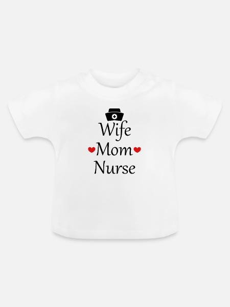 Ehefrau, Mutter, Krankenschwester - Baby Bio-T-Shirt mit Rundhals - Weiß