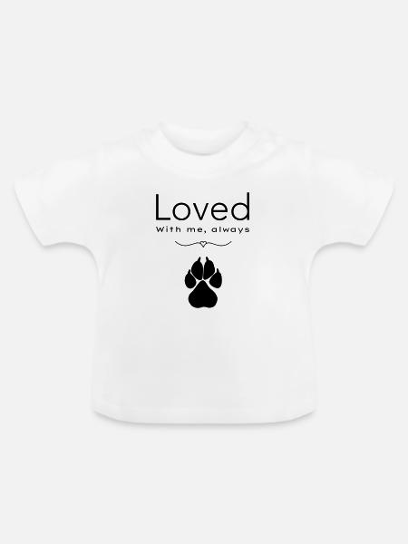 Der Hund liebte ihn - Baby Bio-T-Shirt mit Rundhals - Weiß