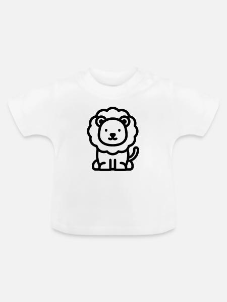 Löwe - Baby Bio-T-Shirt mit Rundhals - Weiß