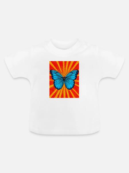 Schmetterling - Baby Bio-T-Shirt mit Rundhals - Weiß