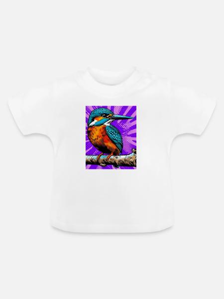 Eisvogel - Baby Bio-T-Shirt mit Rundhals - Weiß
