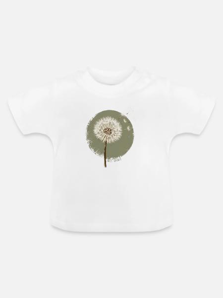 Pusteblume - Baby Bio-T-Shirt mit Rundhals - Weiß