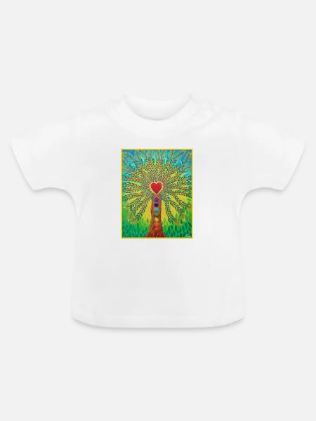 Lebensbaum Lebensenergie - Sonja von Staden - Baby Bio-T-Shirt mit Rundhals - Weiß