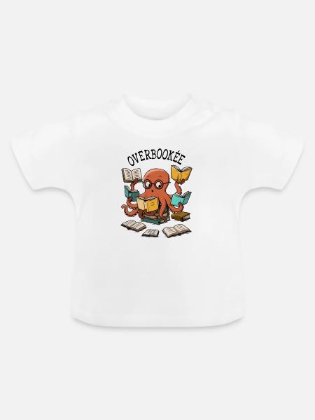 überbucht - Baby Bio-T-Shirt mit Rundhals - Weiß