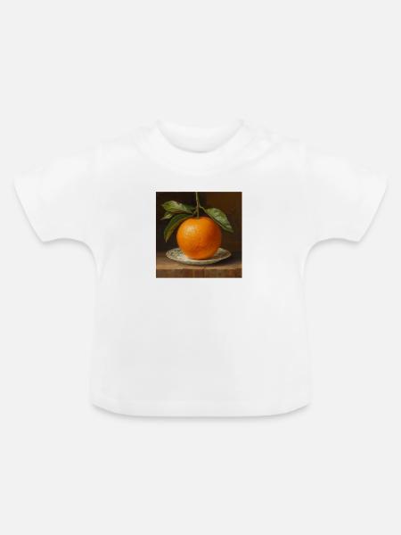 Orange in einem klassischen Gericht - Baby Bio-T-Shirt mit Rundhals - Weiß