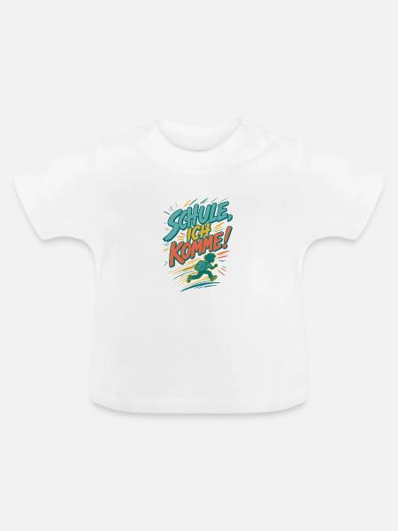 Schule Ich Komme Schulanfang 2026 - Baby Bio-T-Shirt mit Rundhals - Weiß