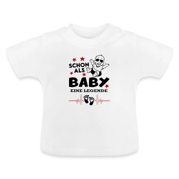 Schon als Baby eine Legende Säugling Strampler - Baby Bio-T-Shirt mit Rundhals - Weiß - Vorne