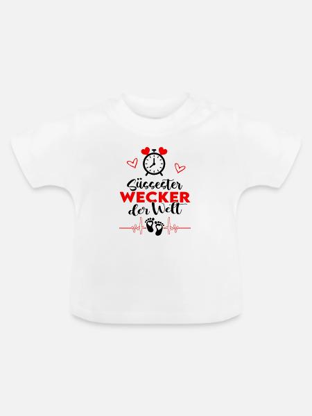 Bester Wecker der Welt Süß Baby Säugling - Baby Bio-T-Shirt mit Rundhals - Weiß